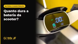 Painel digital da scooter elétrica Gotrix G15 mostrando o indicador de carga da bateria