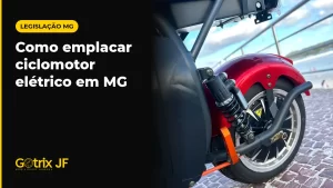 Ciclomotor elétrico Gotrix X11 vermelho estacionado em calçadão