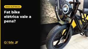 Fat bike elétrica Gotrix G60 preta com pneus largos e farol redondo