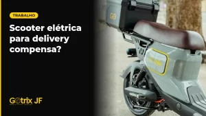 Baú traseiro da scooter elétrica Gotrix N15 cinza, usado para entregas