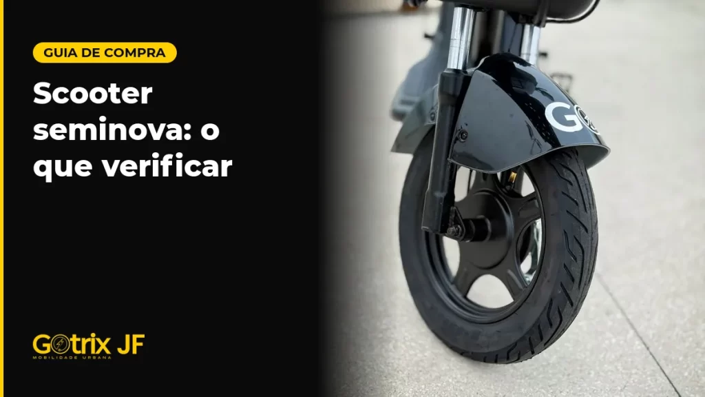 Roda dianteira e para-lama da scooter elétrica Gotrix WD-2 em detalhe