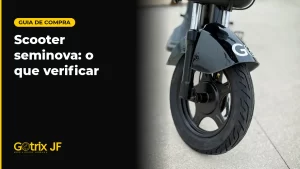 Roda dianteira e para-lama da scooter elétrica Gotrix WD-2 em detalhe